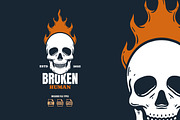 Broken Skull Illustration, an Object Illustration by Decoconio Design (Thumbnail 1 of 3)