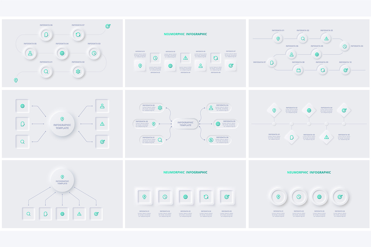 Set Neumorphic Animated Template, a Presentation Template by Infographics project (Photo 11 of 13)