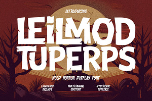 Leilmod Tuperps Horror Display Font, a Sans Serif Font by Maulana Creative