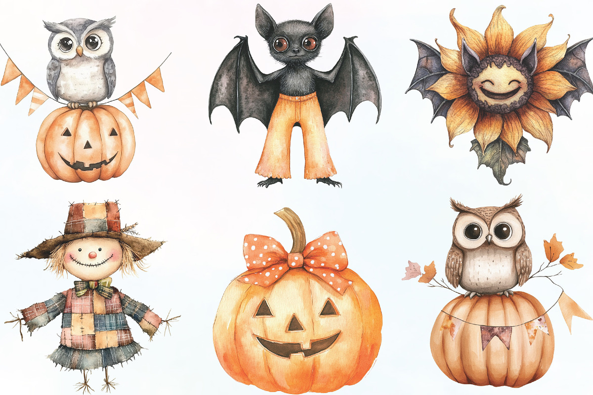 Retro Fall PNG Fall Halloween, an Illustration by CraftArtStudio (Photo 2 of 6)
