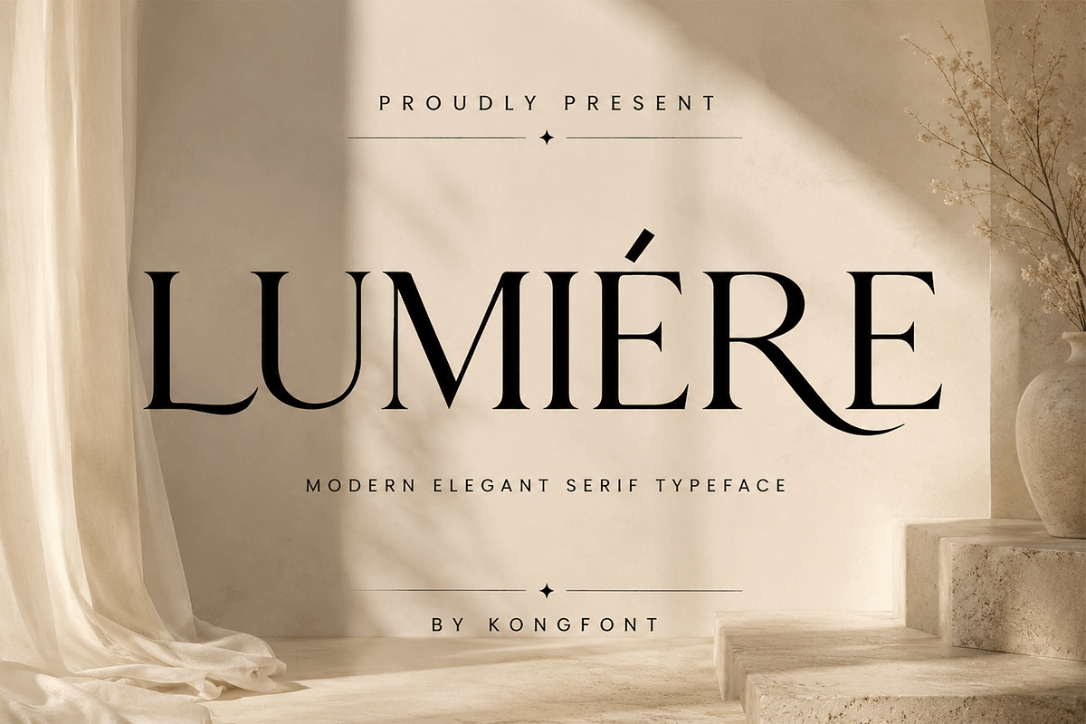 Lumière - Modern Elegant Serif, a Serif Font by overlaytemplates (Photo 1 of 5)