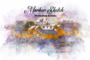 Marker Sketch Photoshop Action, an Action Add-On by MRI STUDIO (Thumbnail 1 of 9)