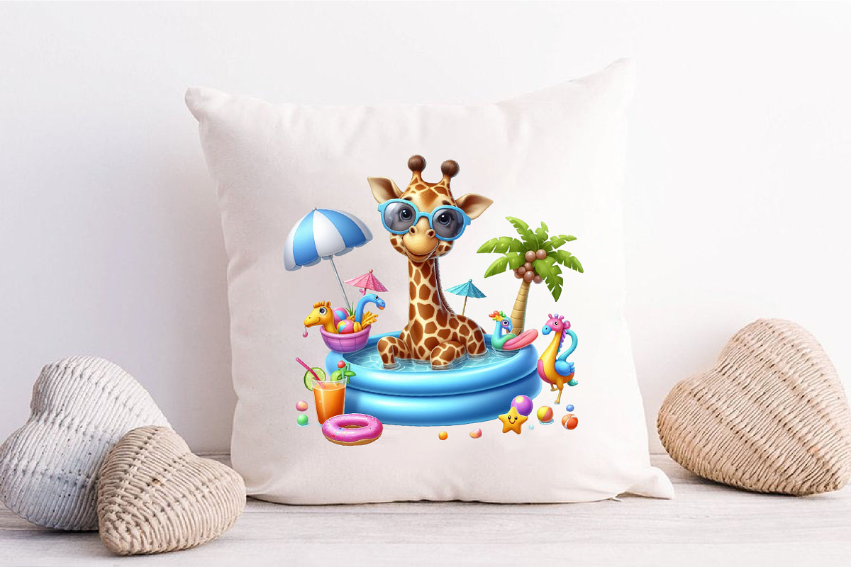 Funny Giraffe in Pool Party Clipart, a Graphic by CitraGraphics (Photo 5 of 6)