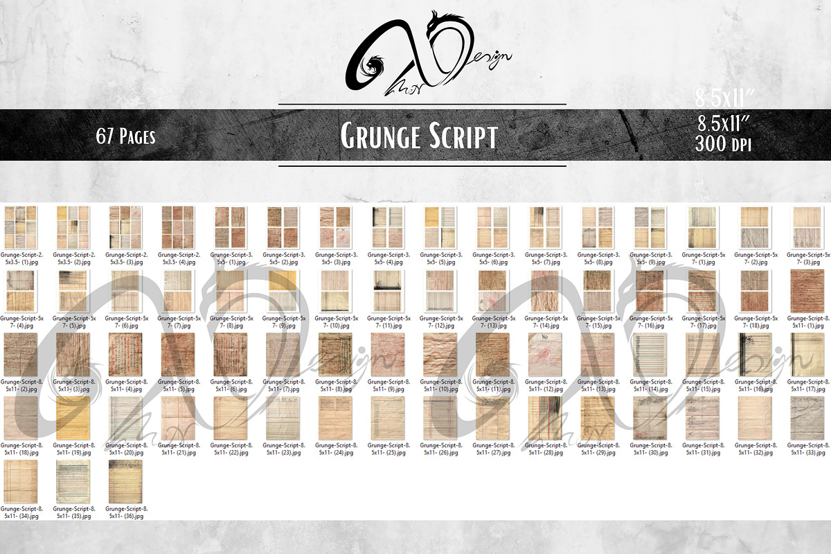Grunge Script: Vintage Ephemera, a Background Graphic by NiiiNArt