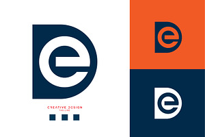 DE or ED logo monogram