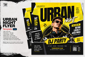 Urban Night DJ Party Flyer Template, a Flyer Template by Tarommir