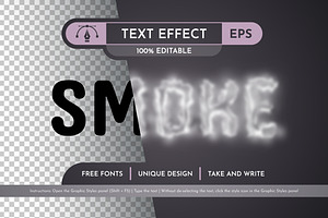 Smoke Editable Text Effect, a Layer Style Add-On by rwgusev