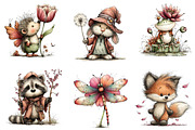 Magical springtime animals clipart, an Illustration by CreationArt (Thumbnail 5 of 6)