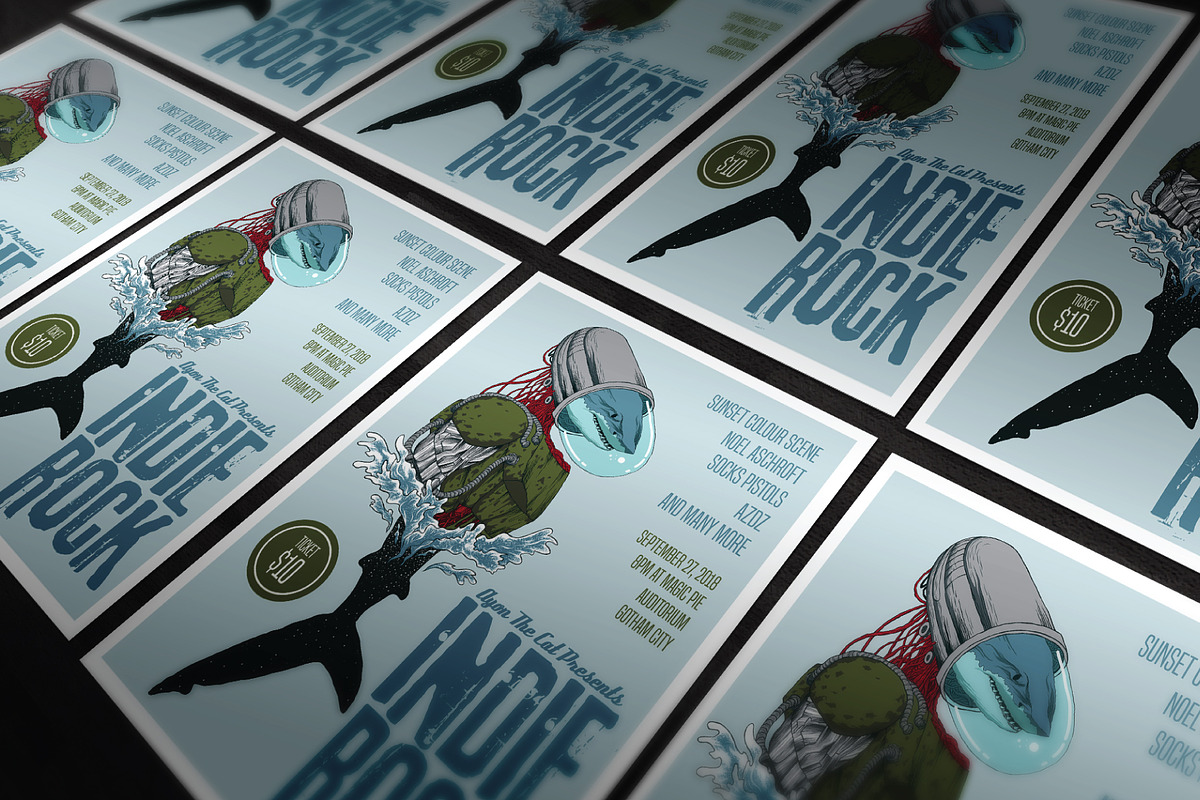 Shark Cyborg Vector Art Flyer, a Flyer Template by ashenterprise (Photo 3 of 3)