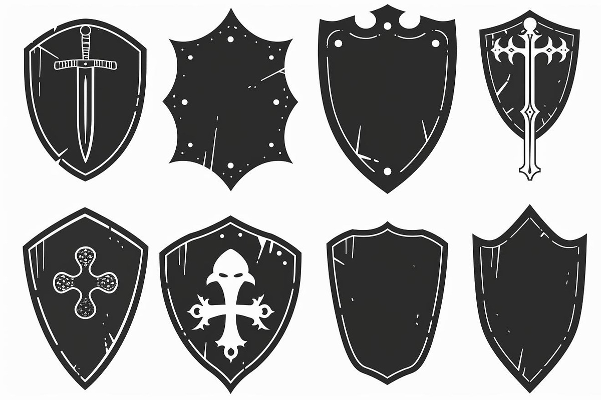Medieval Shield Silhouette Bundle, an Illustration by balal (Photo 9 of 10)