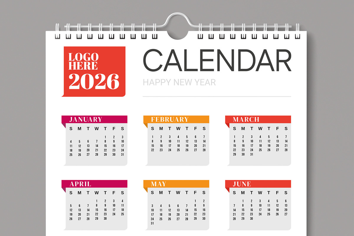 Calendar 2026 Layout Template, a Stationery Template by MightyDesign (Photo 2 of 6)