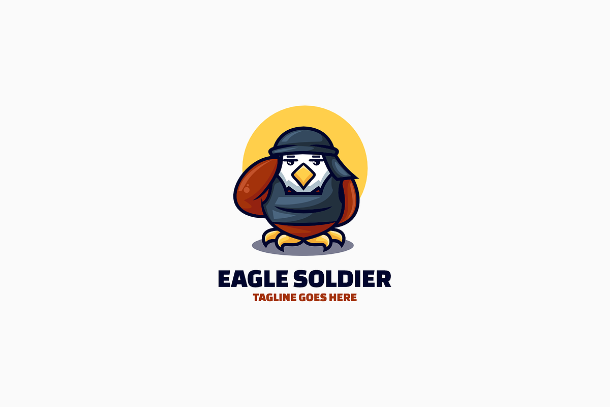 Eagle Soldier Mascot Cartoon Logo, a Branding & Logo Template by Artnivora.Std