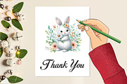 Watercolor Bunny Glitter Clipart, an Illustration by CraftArtStudio (Thumbnail 5 of 5)