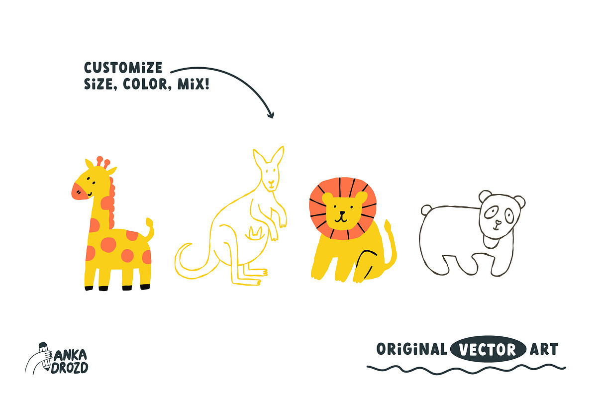Animals Kids Clipart, an Animal Illustration by AnkaDrozd (Photo 5 of 6)
