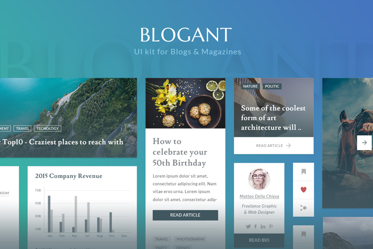 Blogant - UI KIT for Blogs, an UI Kit Template by MDCTheme