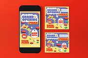 Cream Grand Opening Pizza Flyer Set, a Flyer Template by graphicook (Thumbnail 3 of 3)