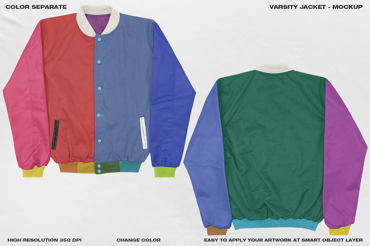 Varsity Jacket - Mockup, a Hoody Mockup by DaldSgh (Photo 11 of 21)