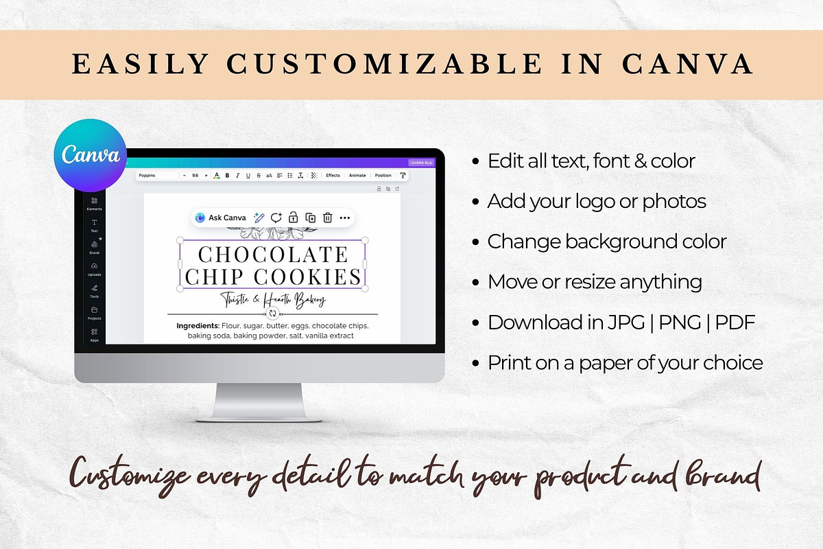 Cottage Food Label Template, a Stationery Template by Anna Design Studio (Photo 4 of 11)