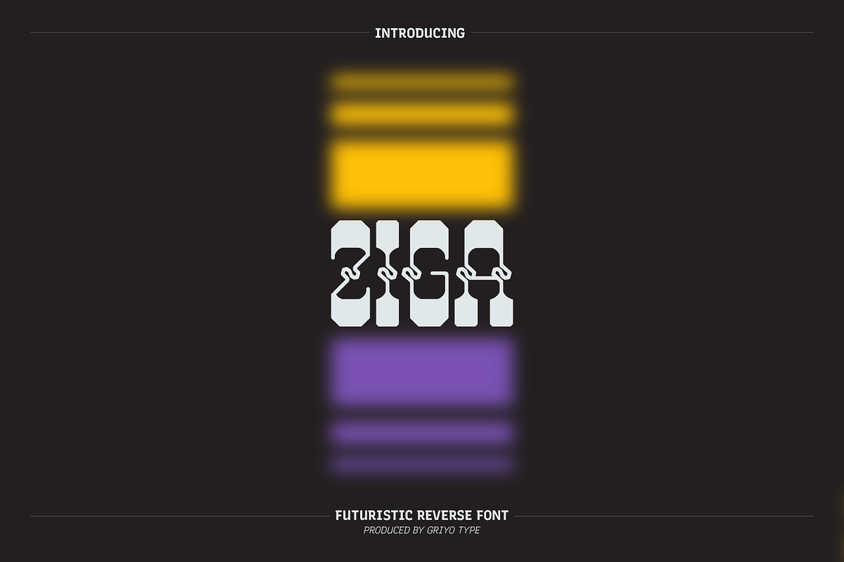 Ziga - Futuristic Display Typeface, a Slab Serif Font by Griyo Type (Photo 1 of 10)