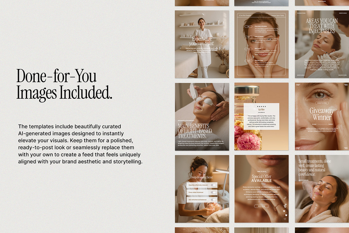 Medpsa and Injector Instagram Kit, a Social Media Template by Wildnun Studio (Photo 8 of 20)