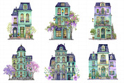 Parisian Spring Houses Watercolor Se, an Illustration by Daily.Designs (Thumbnail 8 of 8)