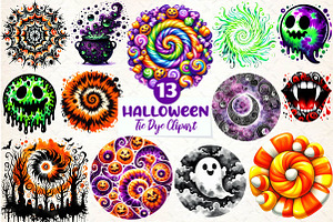 Halloween Tie Dye Clipart