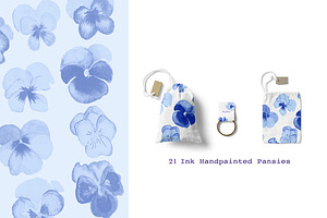 Pansy Flowers Watercolor Set