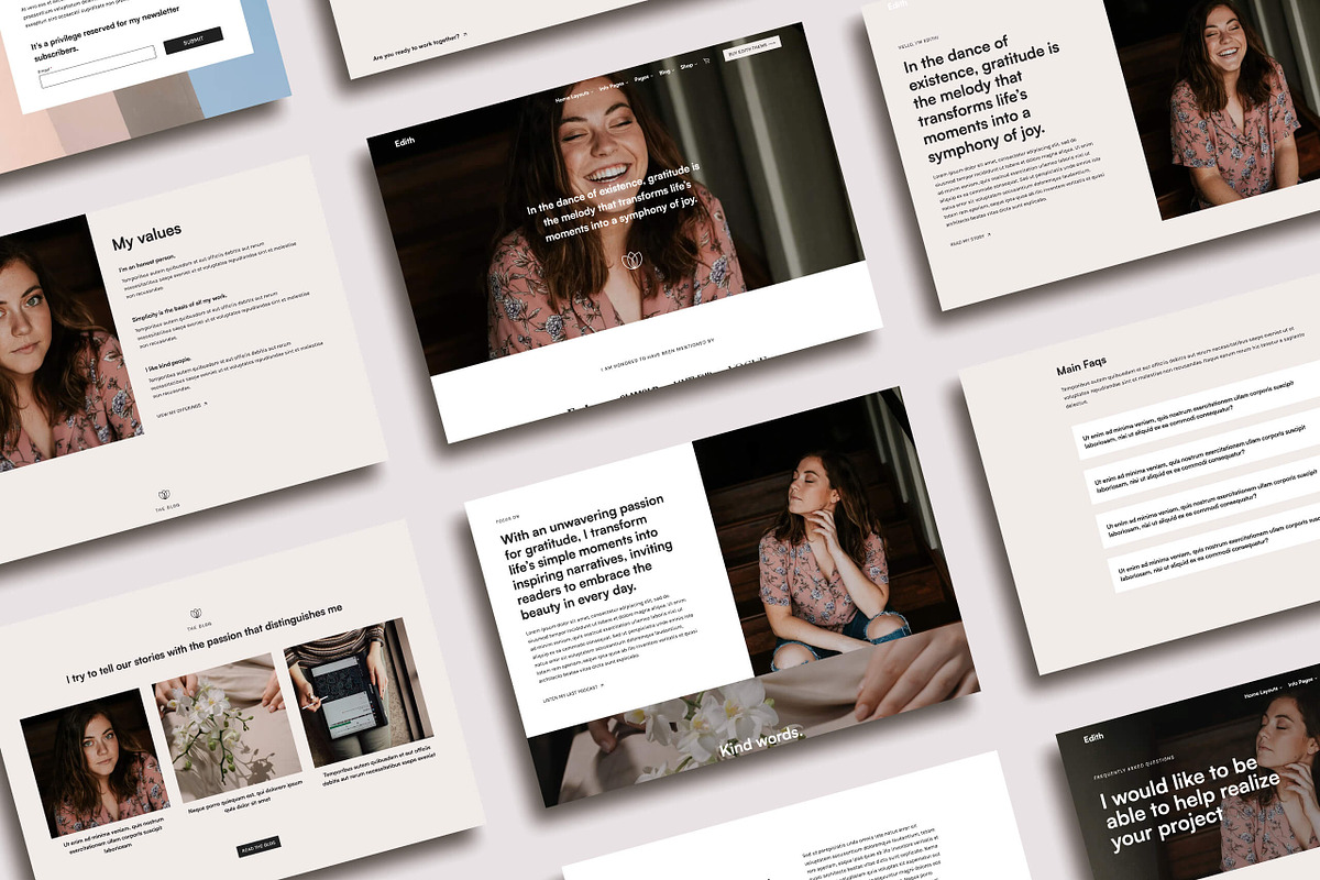 Edith - Kadence & Wordpress Theme, a WordPress Template by Her creative details (Photo 3 of 6)