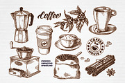 Hand drawn coffee set, a Food Illustration by natadanko (Thumbnail 2 of 2)