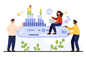 People Interacting With Digital, a Technology Illustration by Flashvector