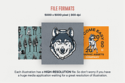 Vintage Wolf Illustrations, an Animal Illustration by ARQAM Studio (Thumbnail 4 of 9)