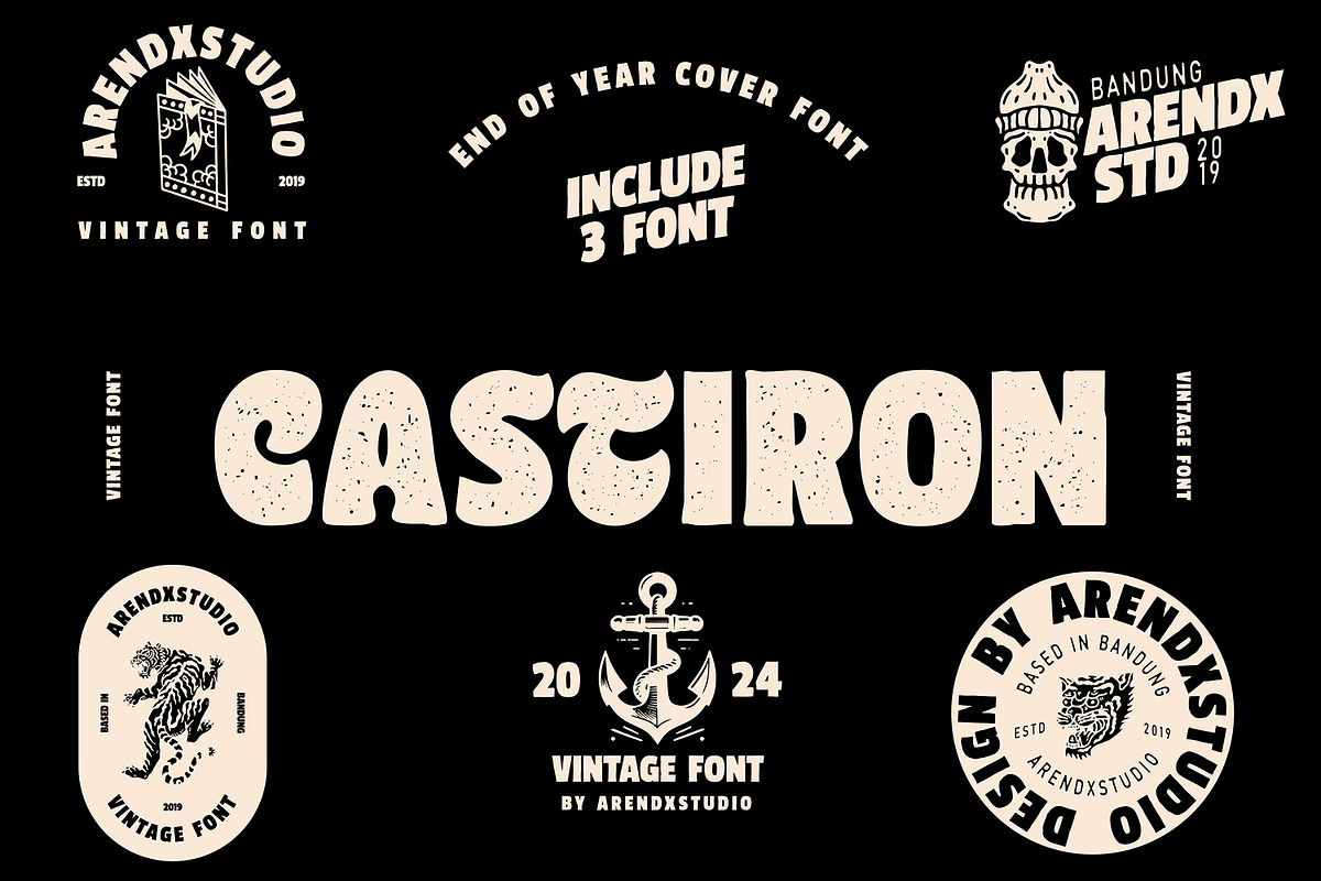 Castiron - Vintage Font, a Sans Serif Font by Arendxstudio (Photo 1 of 10)