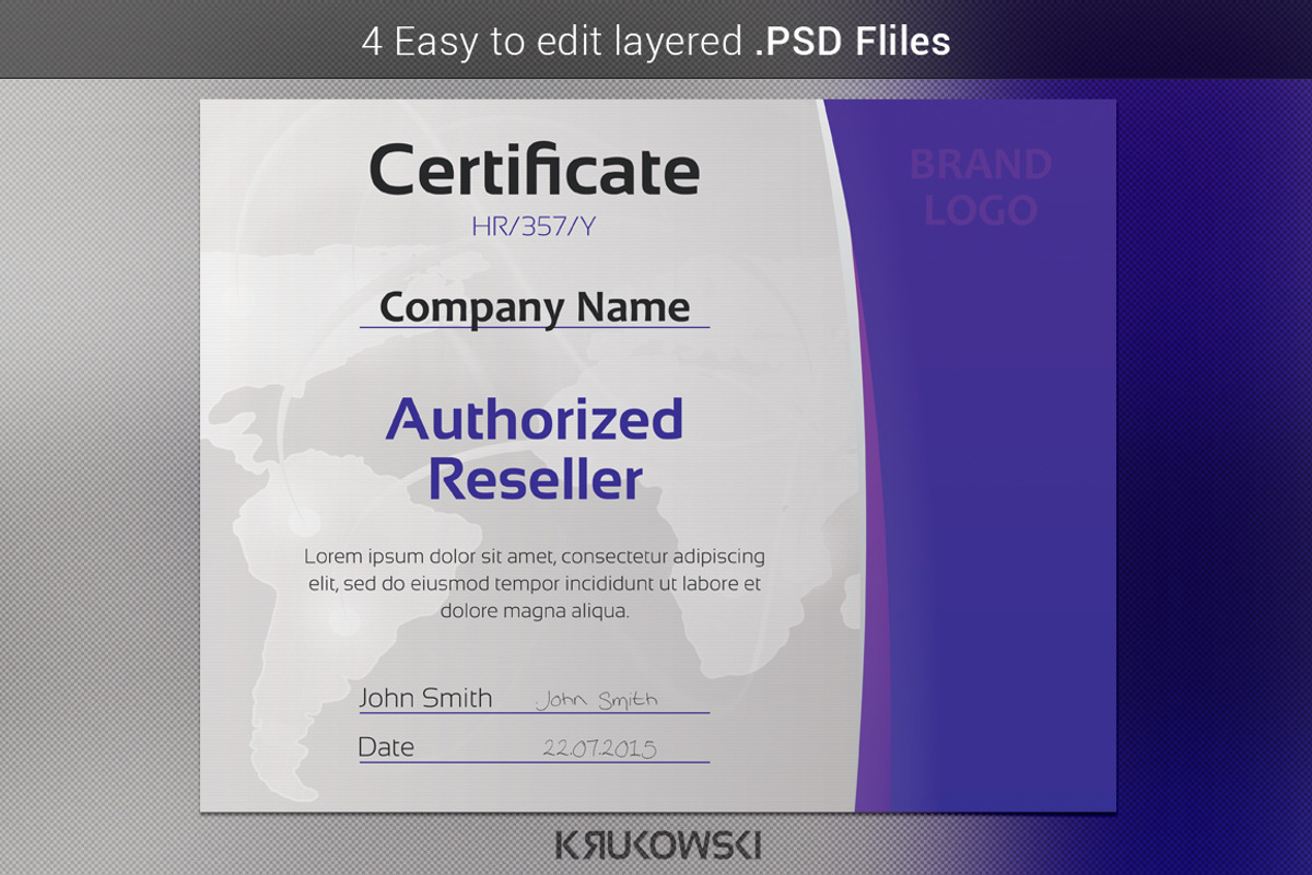Reseller Certificate, a Stationery Template by Krukowski Graphics (Photo 3 of 3)