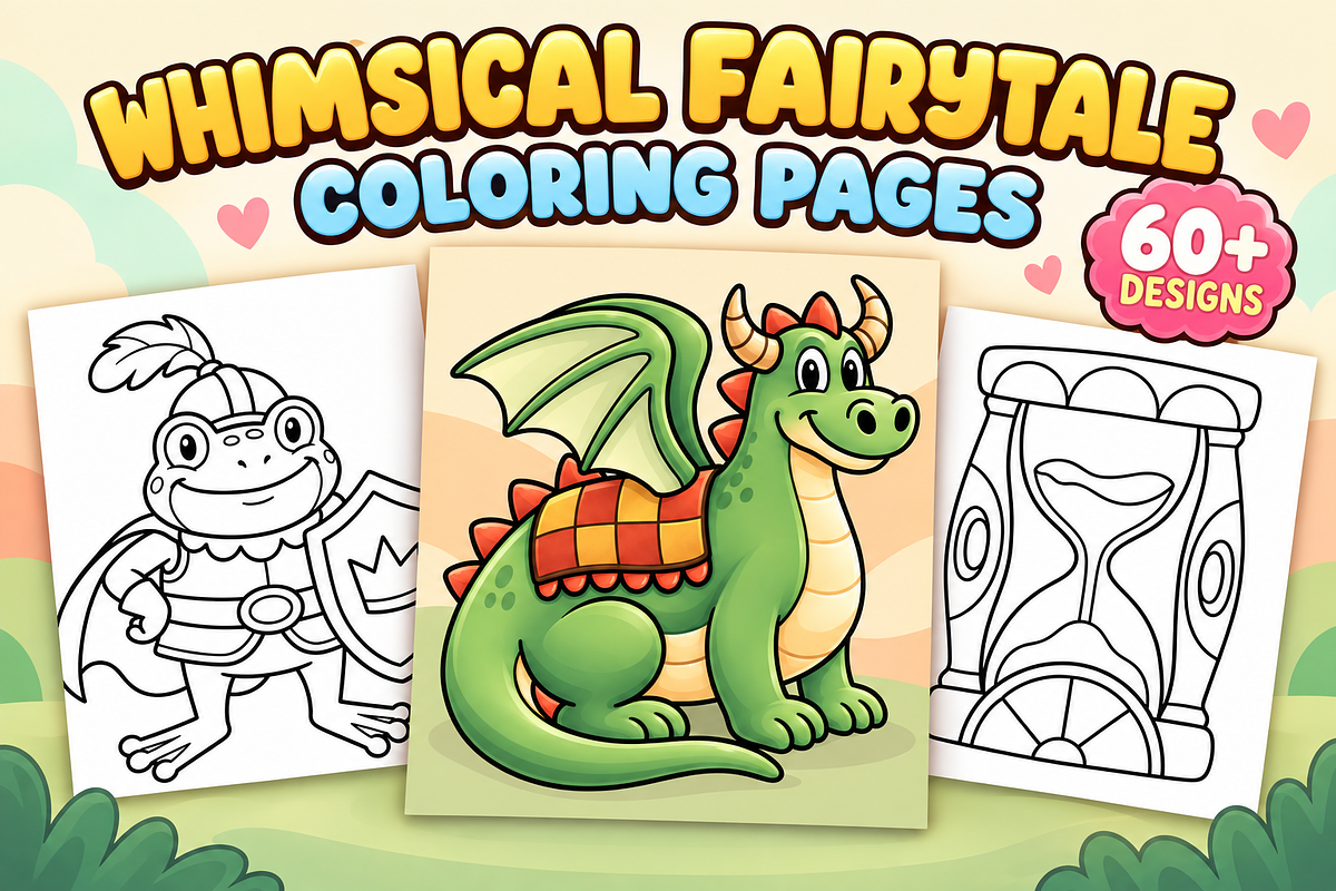 Fairytale Coloring Pages Vol. 1, an Object Illustration by Inkivelle Studio (Photo 1 of 3)