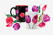 Tulips PNG watercolor flower set, a Seasonal Illustration by WatercolorPNG.com (Thumbnail 4 of 7)