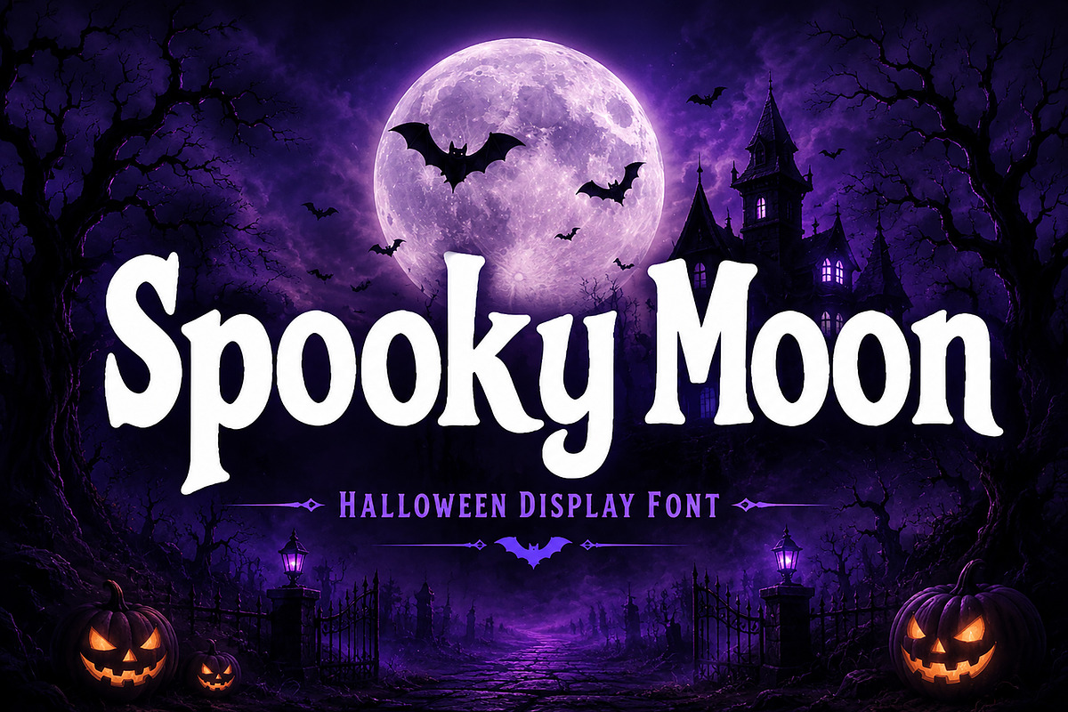 Spooky Moon, a Slab Serif Font by Wow Magic (Photo 1 of 6)