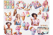 Ice Cream Clipart Bundle | Popsicle, a Food Illustration by GlamArtZhanna (Thumbnail 5 of 6)