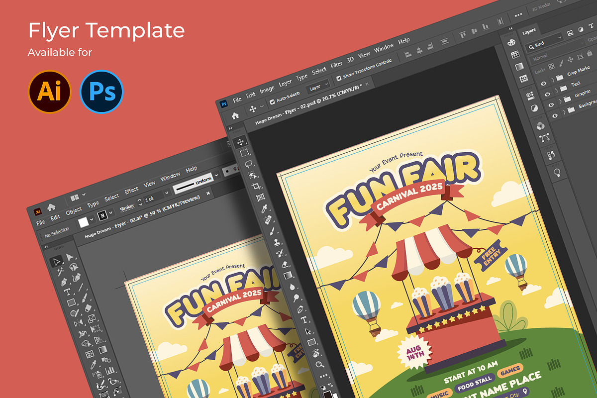 Playful Fun Fair Carnival Flyer, a Flyer Template by Huge Dream Studio