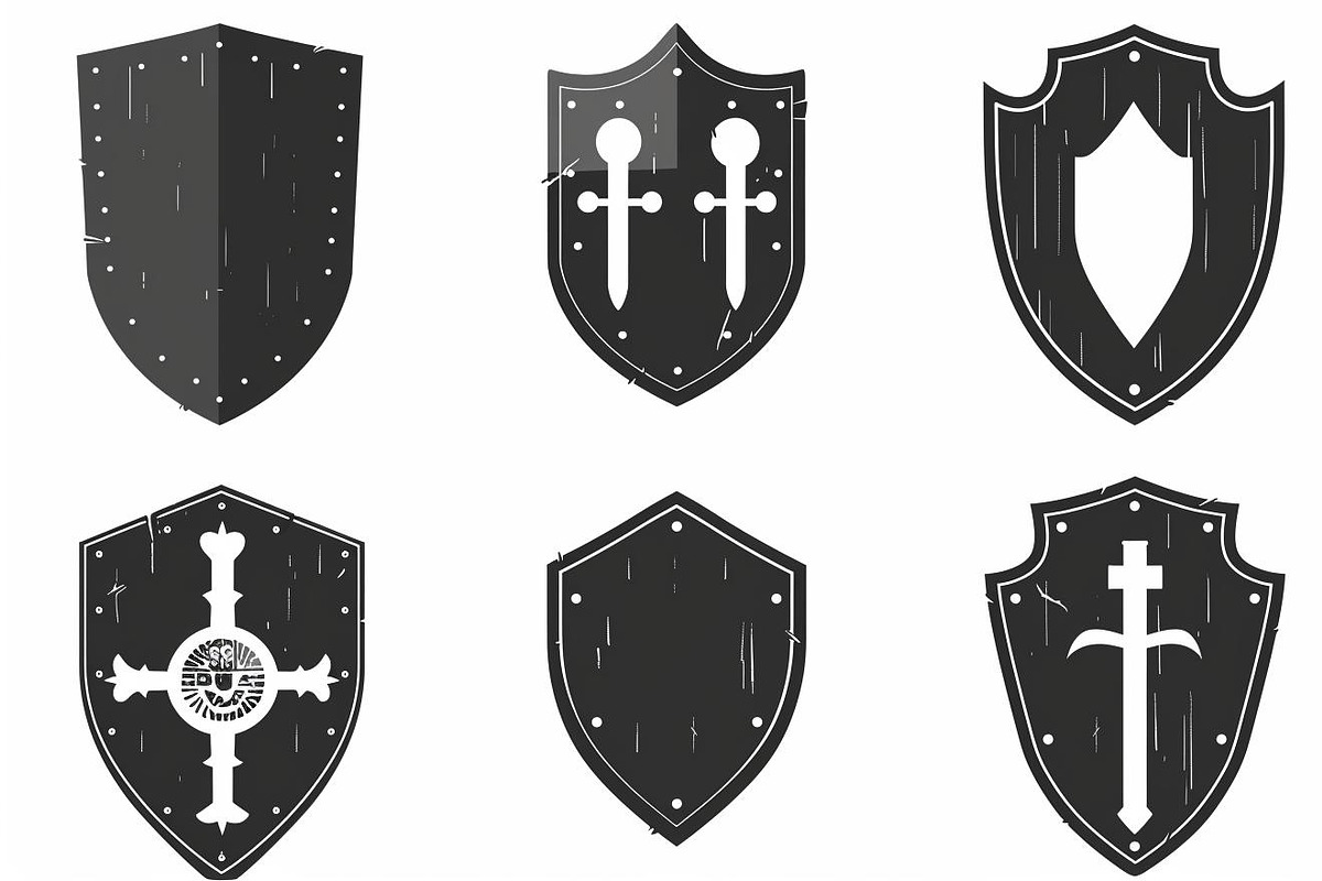 Medieval Shield Silhouette Set, an Illustration by Artivon (Photo 3 of 10)
