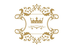 Gold crown in a vintage frame, a Pattern Graphic by RODINA