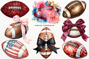 American Football PNG Sports Clipart, a Sport Illustration by SugarCloudStudioArt (Thumbnail 1 of 8)
