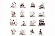 Blush Book Lover Clipart Bundle, an Illustration by DreamCafeArt (Thumbnail 4 of 10)