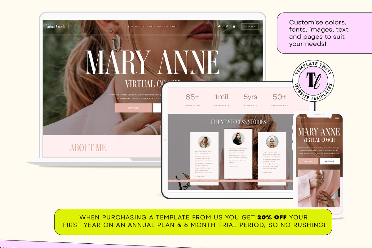 Faceless Squarespace Coach Template, a Squarespace Template by Template Twist Shop (Photo 8 of 10)