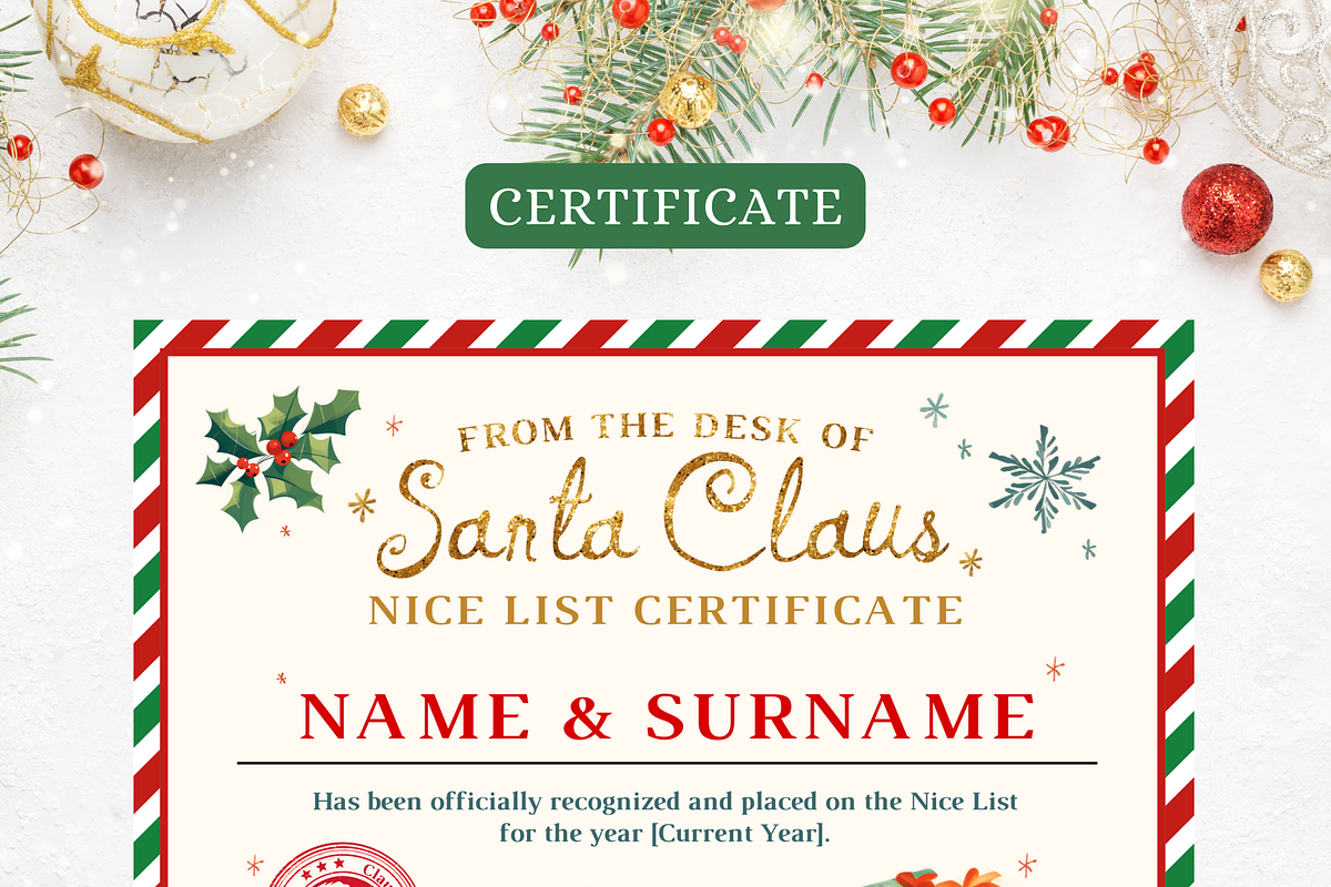 Letter from Santa | Nice list |Canva, a Stationery Template by mkStudioLab (Photo 5 of 7)