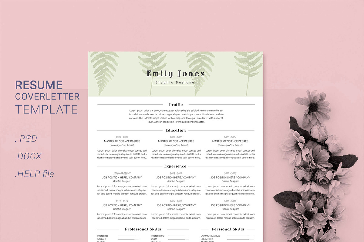 Water Color CV-Resume Tempalate *C, a Resume Template by Showy68 Template (Photo 2 of 3)