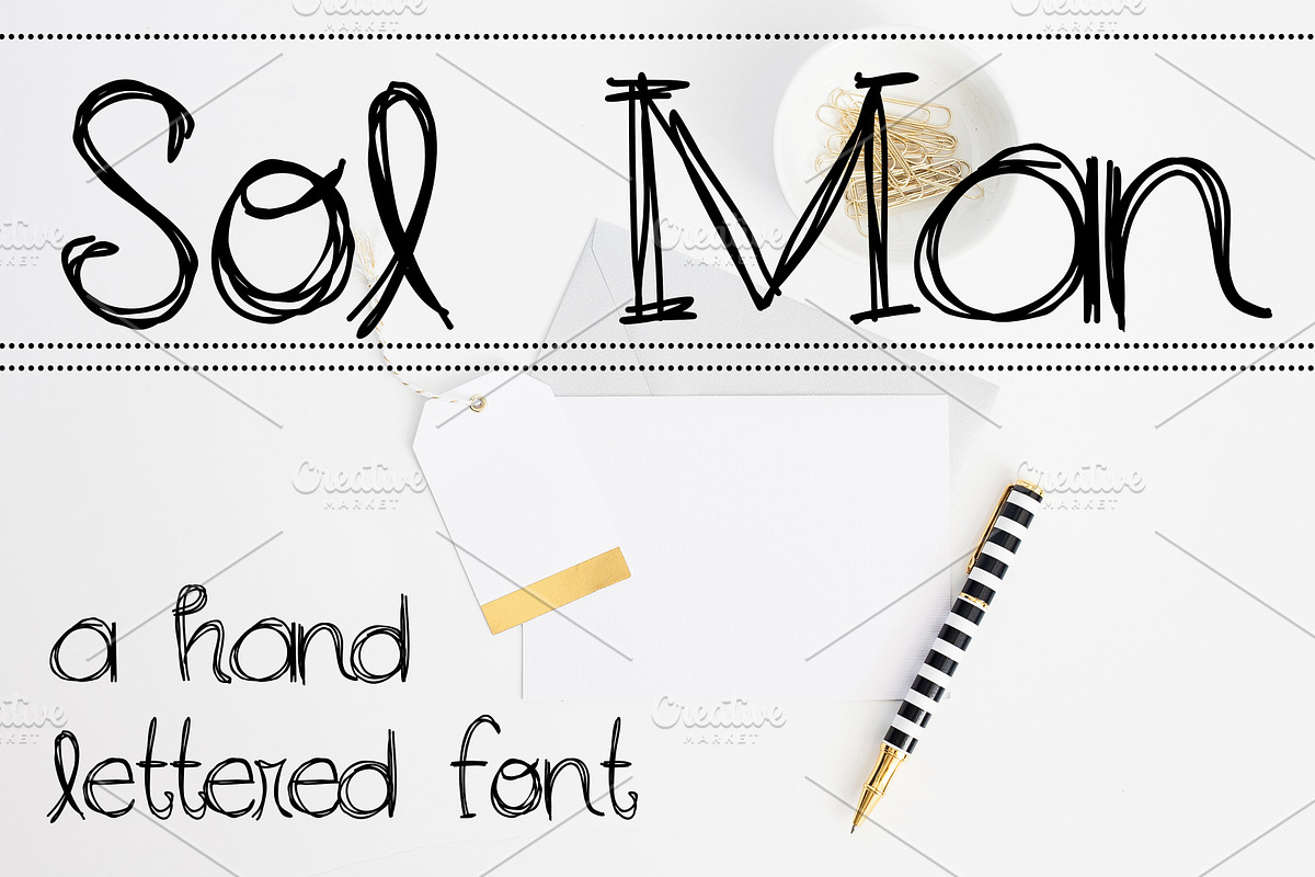 SOL MAN Hand Lettered Font, a Handwritten Font by Rhonna Designs (Photo 1 of 3)