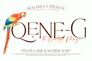 Qene-G - Duo Serif & Signature, a Serif Font by Balibilly Design (Thumbnail 1 of 15)