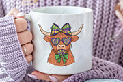 Mardi Gras Lollipop Highland Cow PNG, an Illustration by CraftArtStudio (Thumbnail 3 of 4)