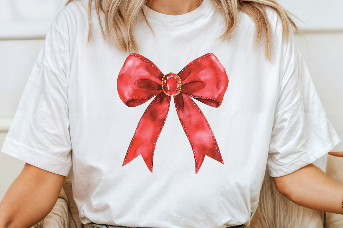 Red Coquette Christmas Bow Clipart, an Illustration by CraftArtStudio (Photo 4 of 6)