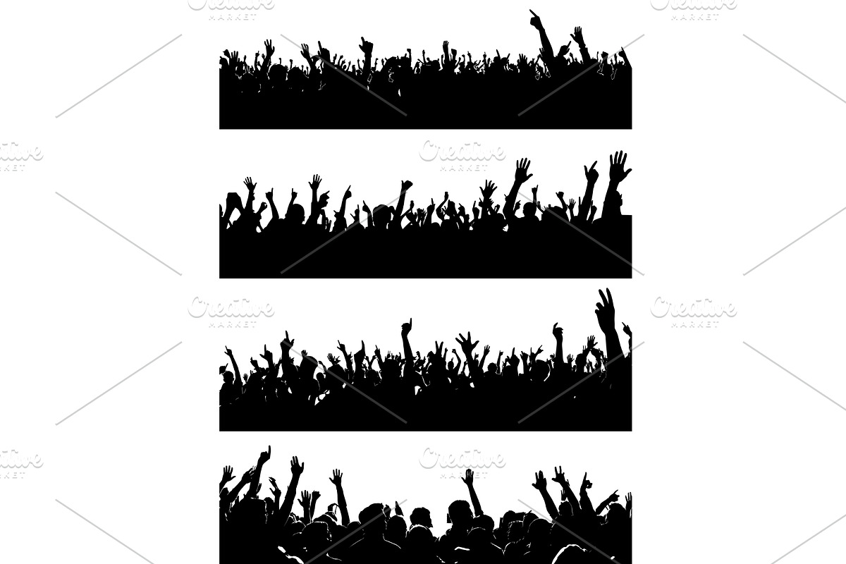 Crowd of cheerful people at concert, a Person Illustration by Valerie Bodnar